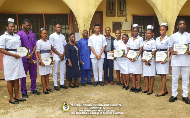 College of Nursing Sciences, FNPH Benin newly elected SUG Excos inaugurated